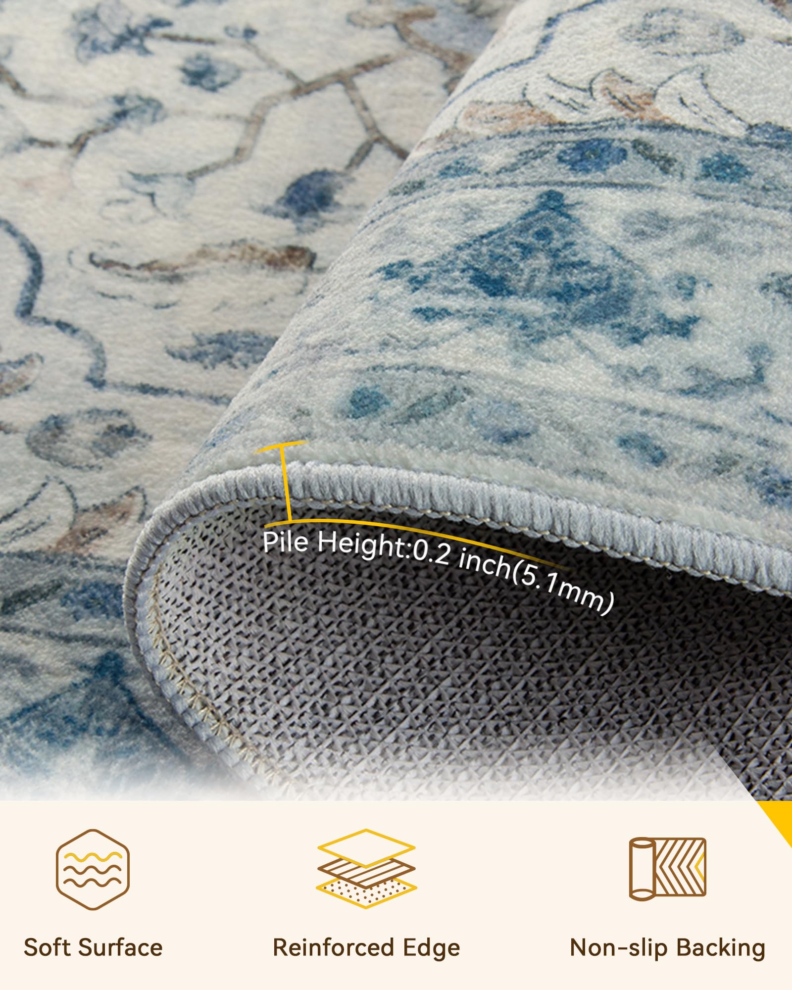 RELEANY entry rug non-slip helps prevent slips in entryways and keeps floors dry.