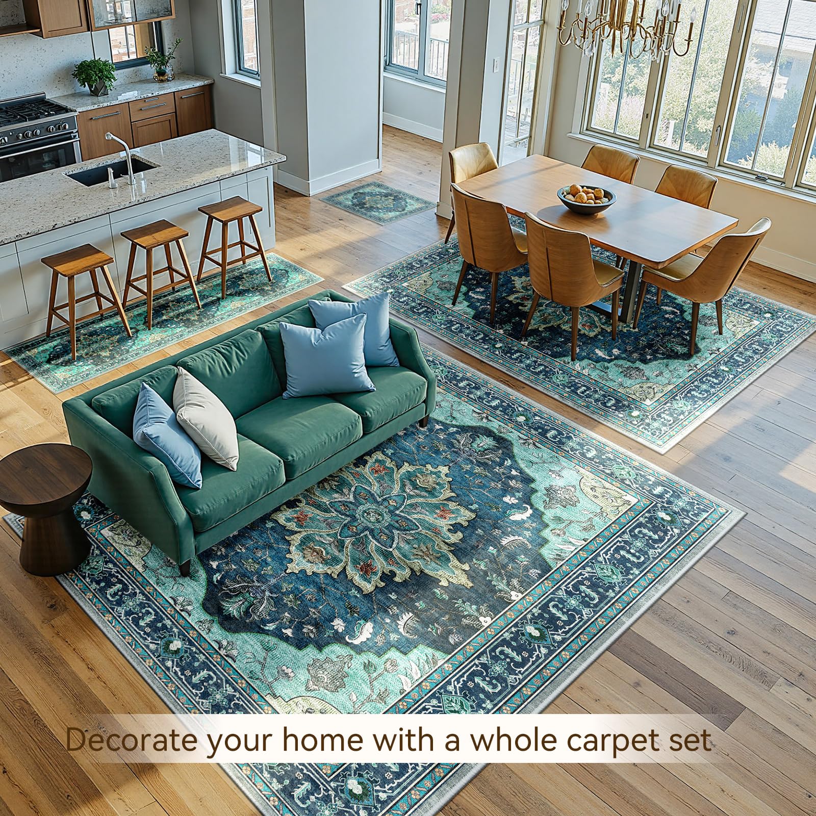RELEANY low-pile soft texture underfoot with secure non-slip backing