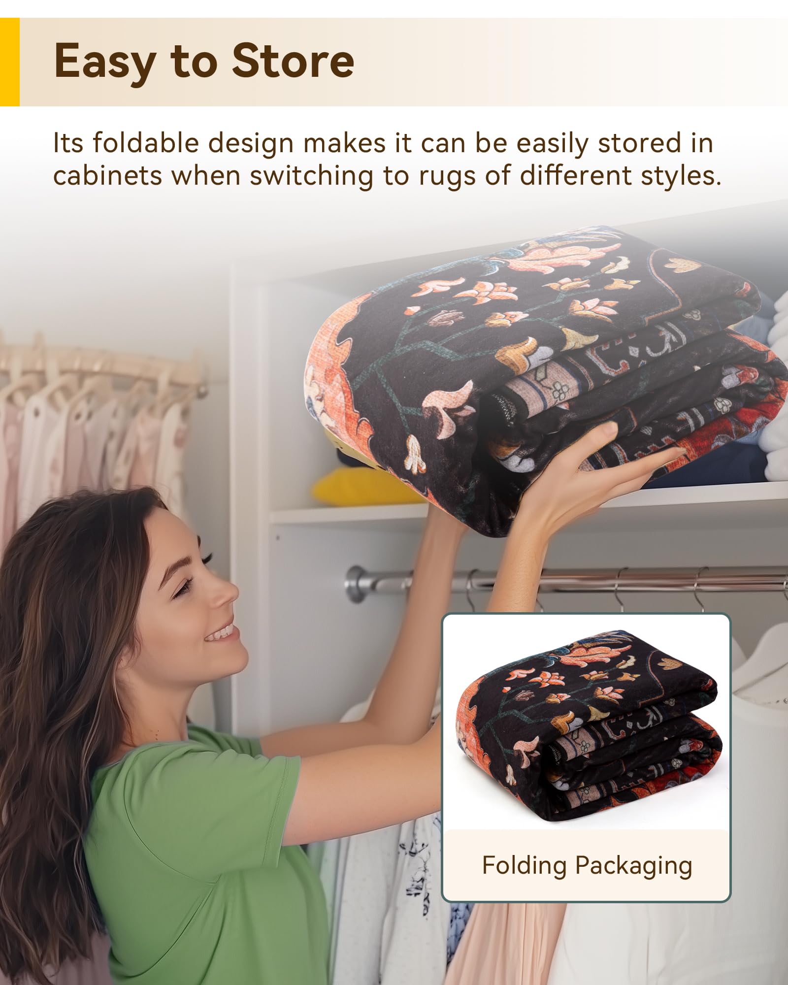 RELEANY machine-washable rug simplifies cleaning after spills