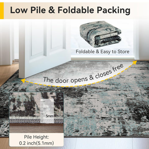 RELEANY machine-washable rug cleans easily in cold water