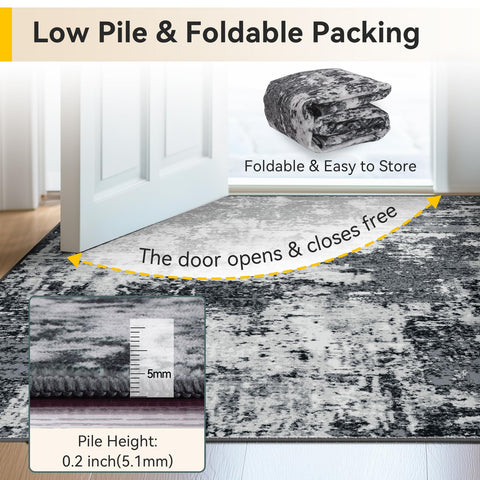 RELEANY machine-washable rug offers easy refresh with cold water, no bleach.