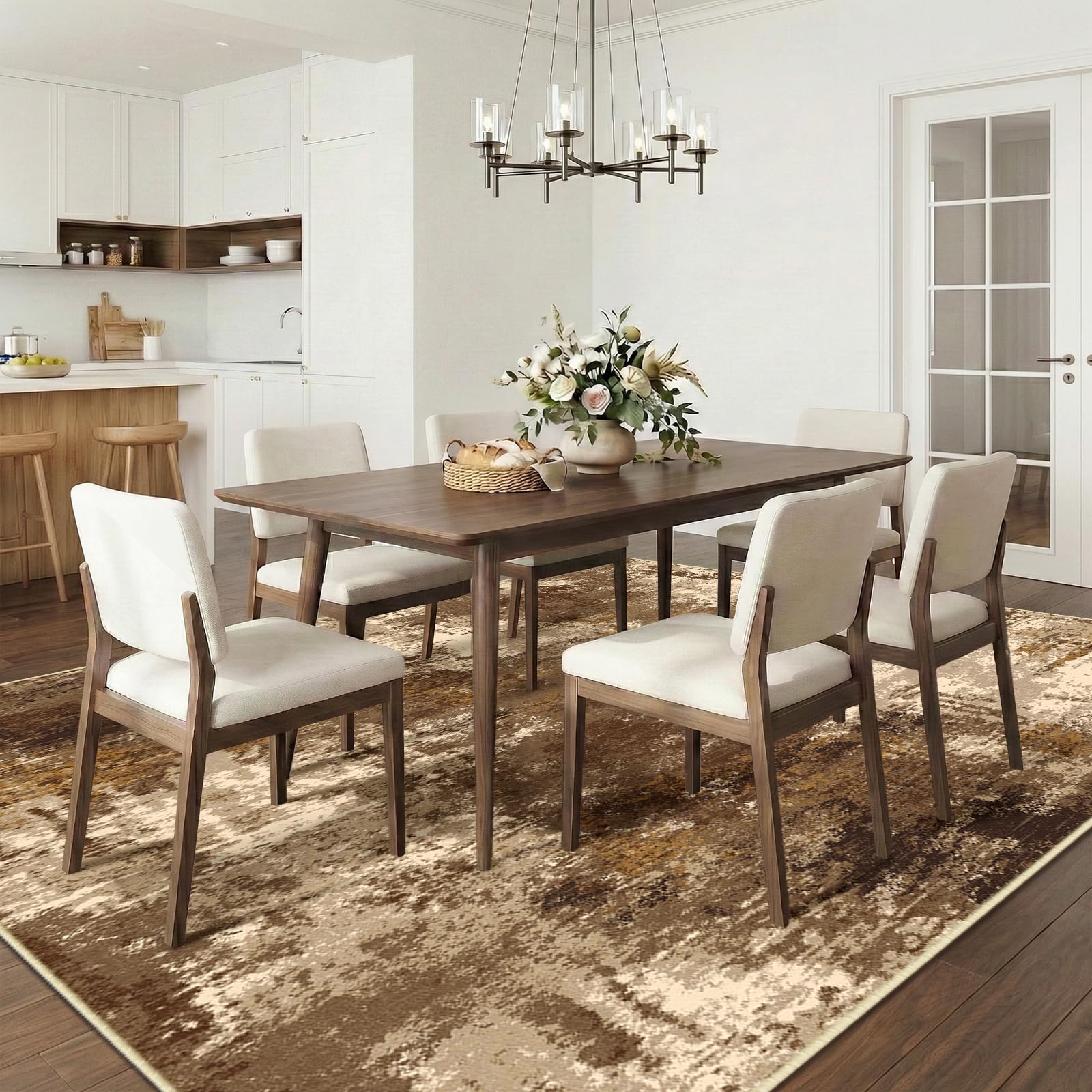 RELEANY modern abstract print rug adds color and style to spaces.