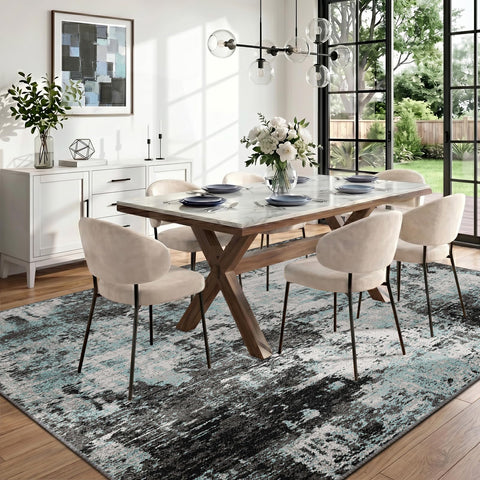 RELEANY modern abstract rug print with crisp color and texture