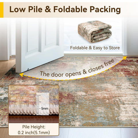 RELEANY multi-color palette complements brown, rust, green, and blue decor.