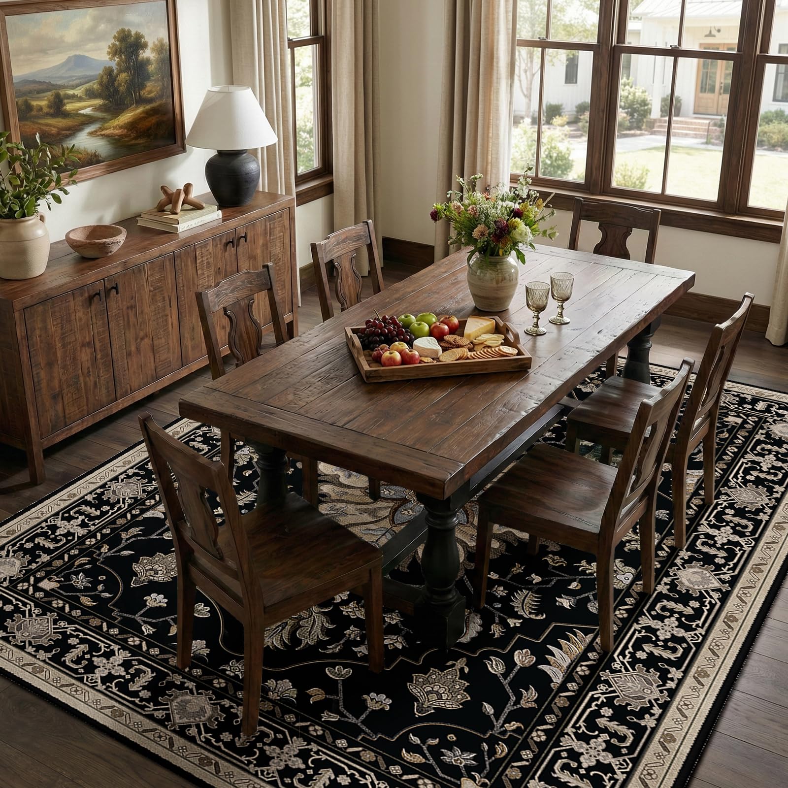 RELEANY non-slip backing rug provides steady footing on high-traffic areas.