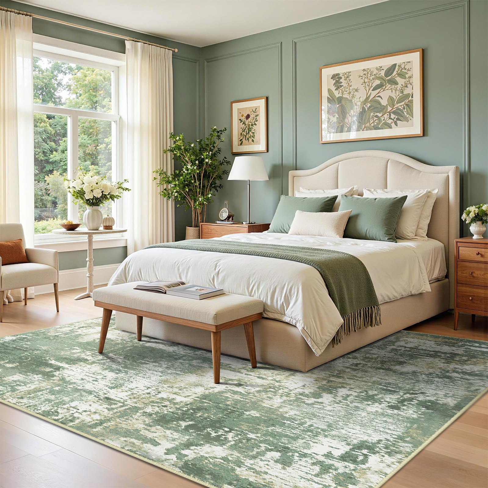 RELEANY rug with non-slip backing stays in place on floors