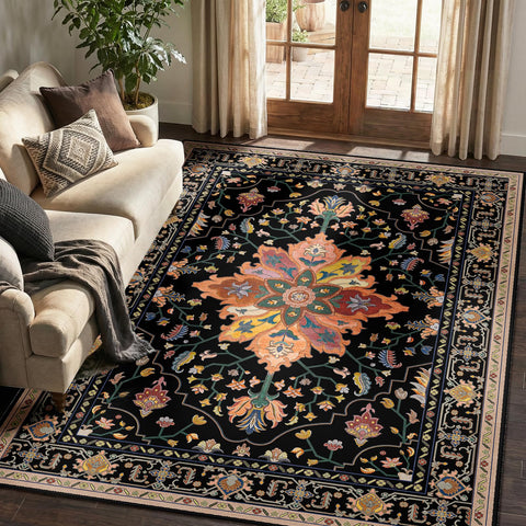 RELEANY robot vacuum-friendly rug navigates smoothly around furniture