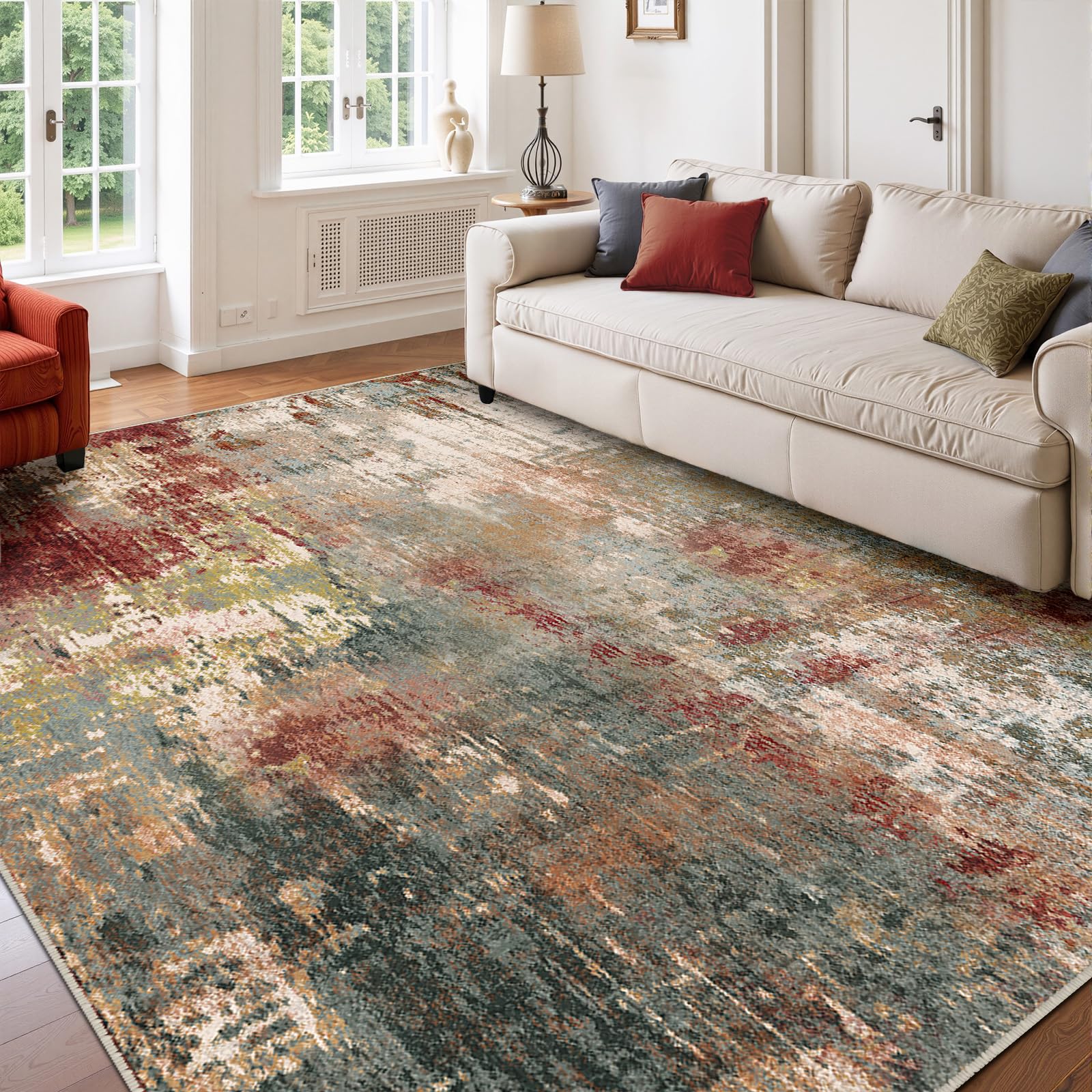 RELEANY rug placed behind a door for easy placement and clearance.