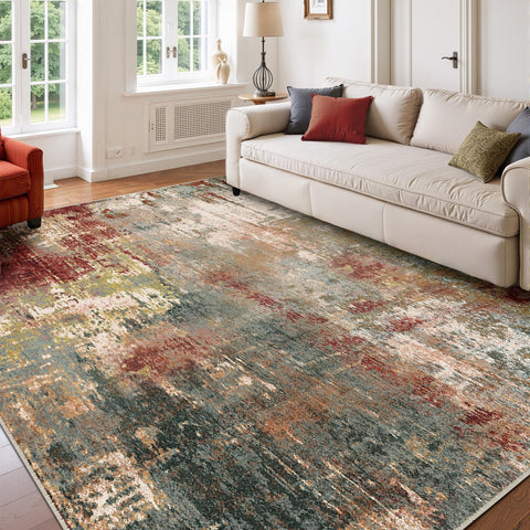 RELEANY rug placed behind a door for easy placement and clearance.