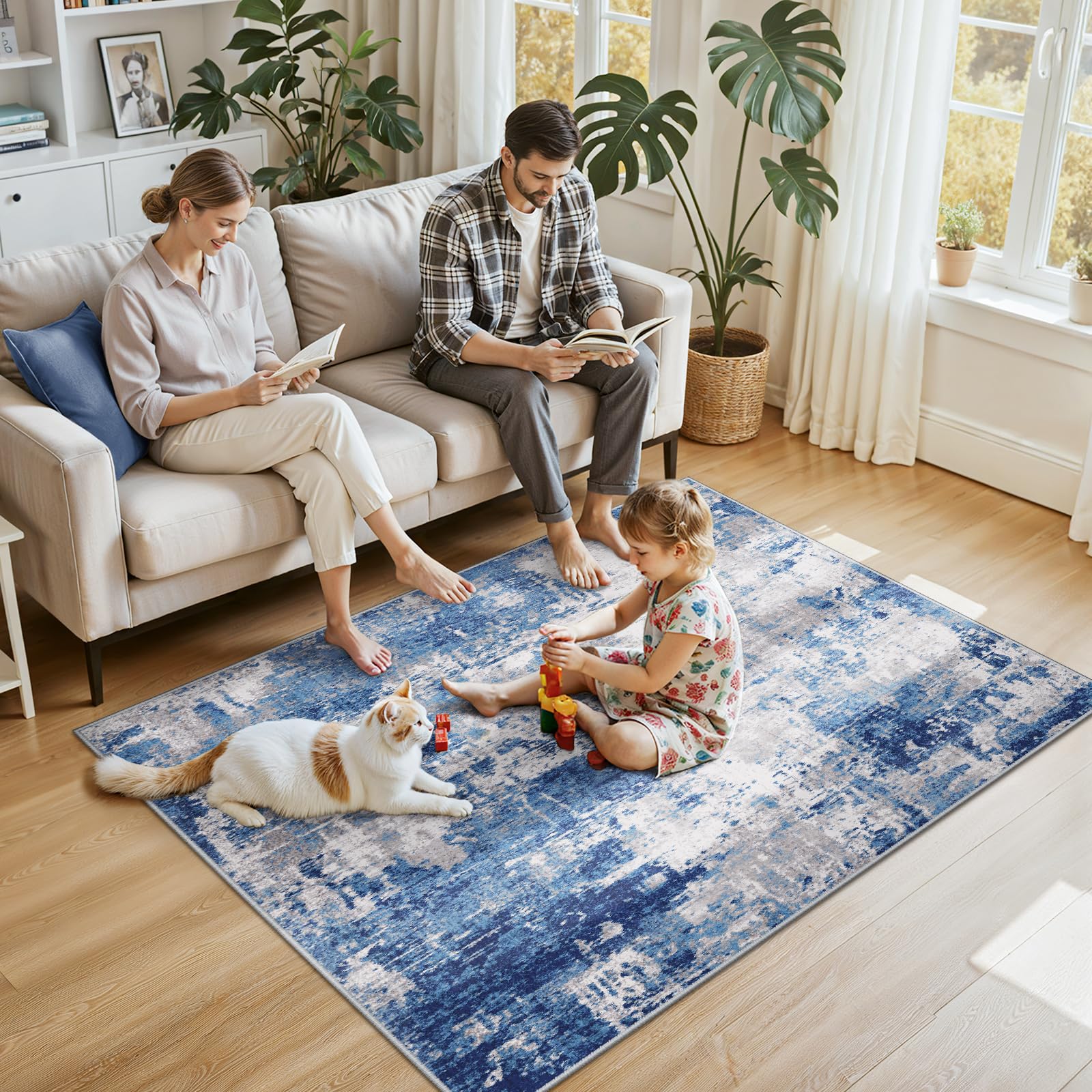 RELEANY soft low-pile texture adds barefoot comfort and cozy feel.