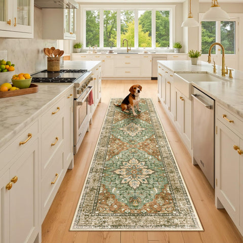 RELEANY soft low-pile rug provides comfortable footfall in high-traffic rooms.