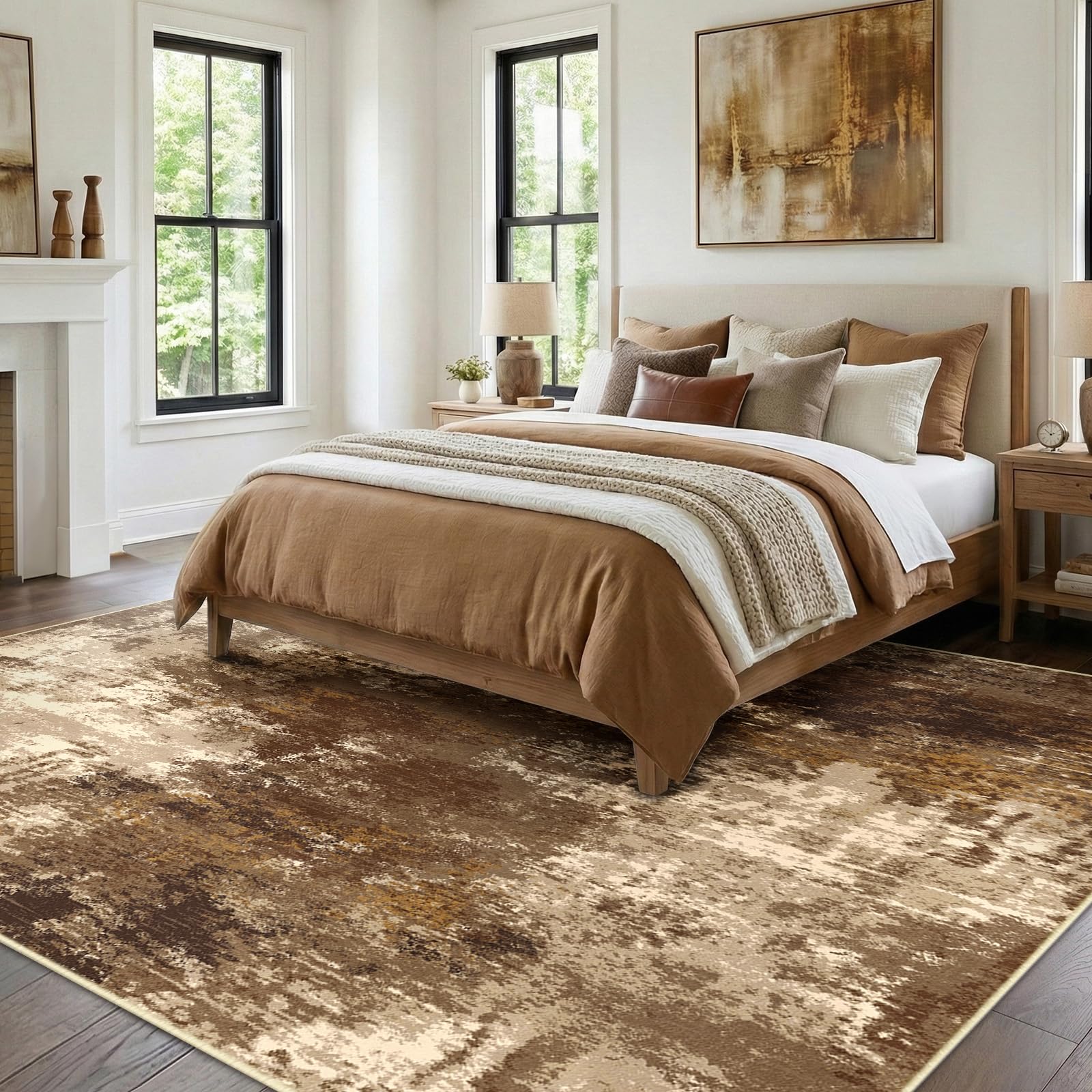 RELEANY soft silk-like texture rug delivers gentle underfoot comfort.
