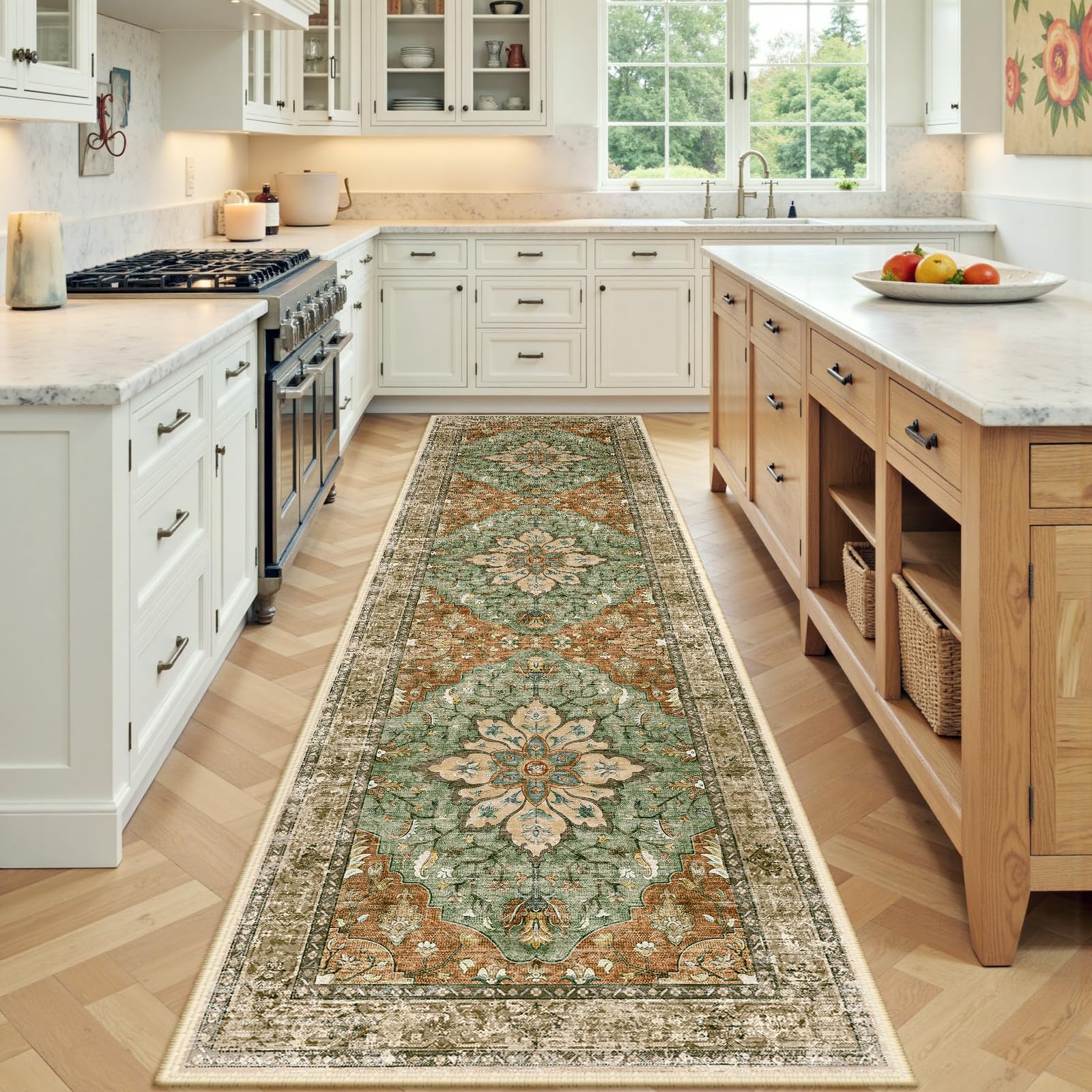 RELEANY sunflower-series-pattern rug adds vintage charm to living spaces.