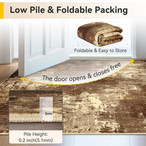 RELEANY thin-design rug fits behind doors and under furniture.