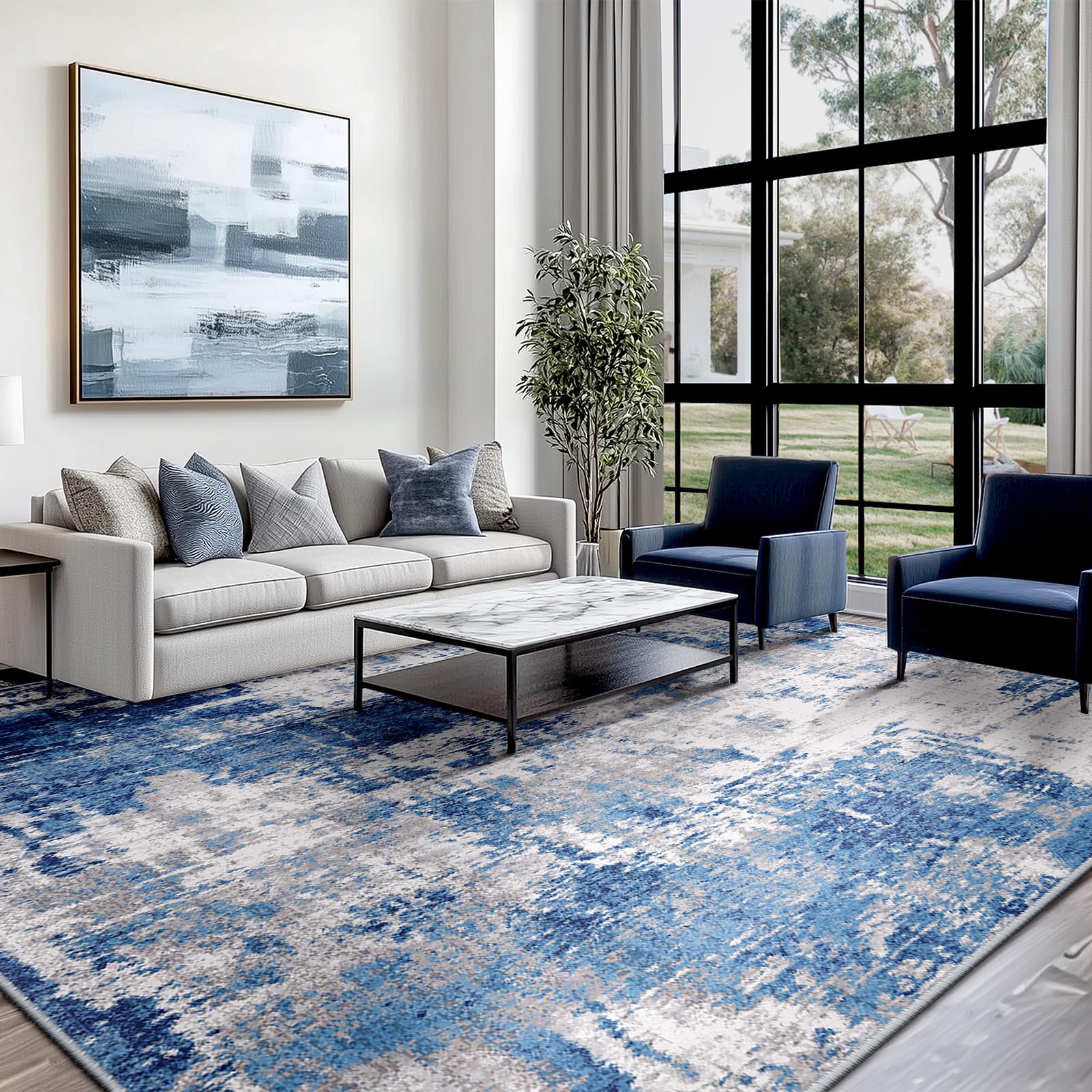 RELEANY rug placed in living room, entryway, or bedroom for versatile decorating