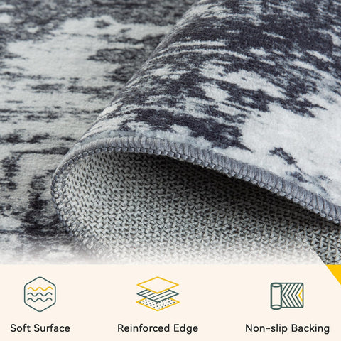 RELEANY abstract pattern rug adds color to dining rooms and lounges.