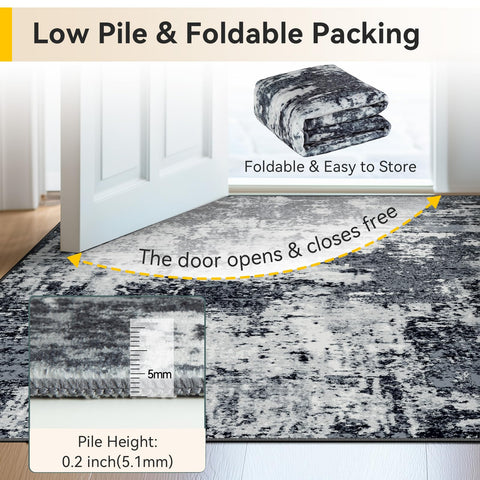 RELEANY machine-washable rug, easy refresh after daily use.
