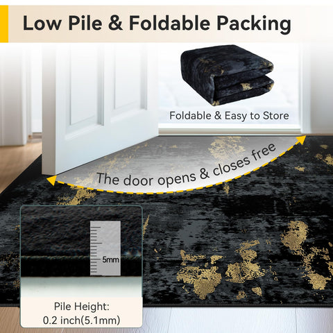 RELEANY washable area rug 8x10 dense texture cushions every step.