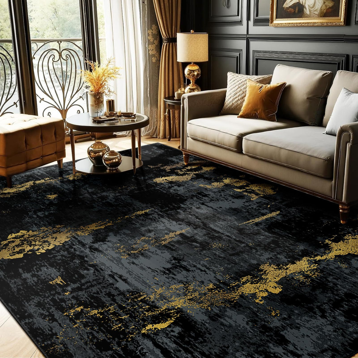 RELEANY washable area rug 8x10 surface close-up shows soft texture for comfy feet.
