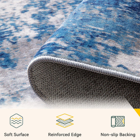 RELEANY thin-design rug fits behind doors and under furniture with ease.