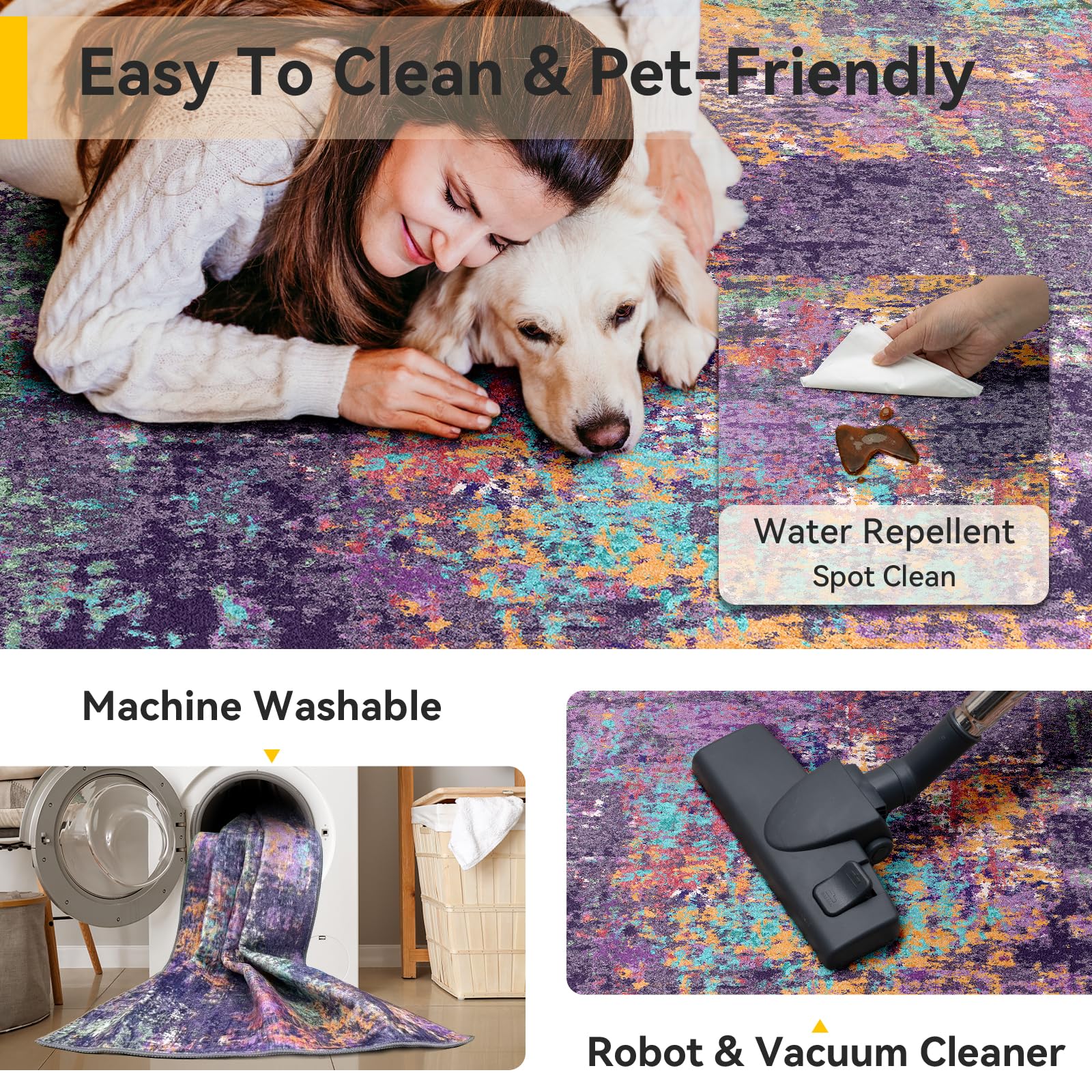 RELEANY rug styled for a dining room ready environment