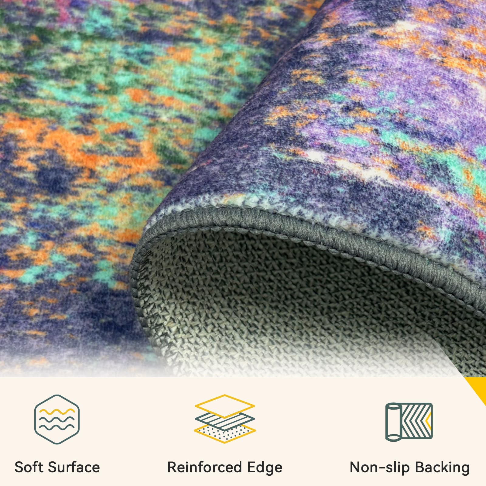 RELEANY rug in a living room setup highlighting color and style