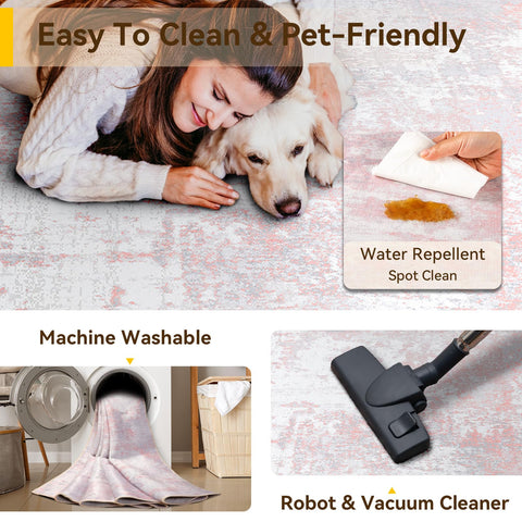 RELEANY machine washable rug for easy cold-water refresh