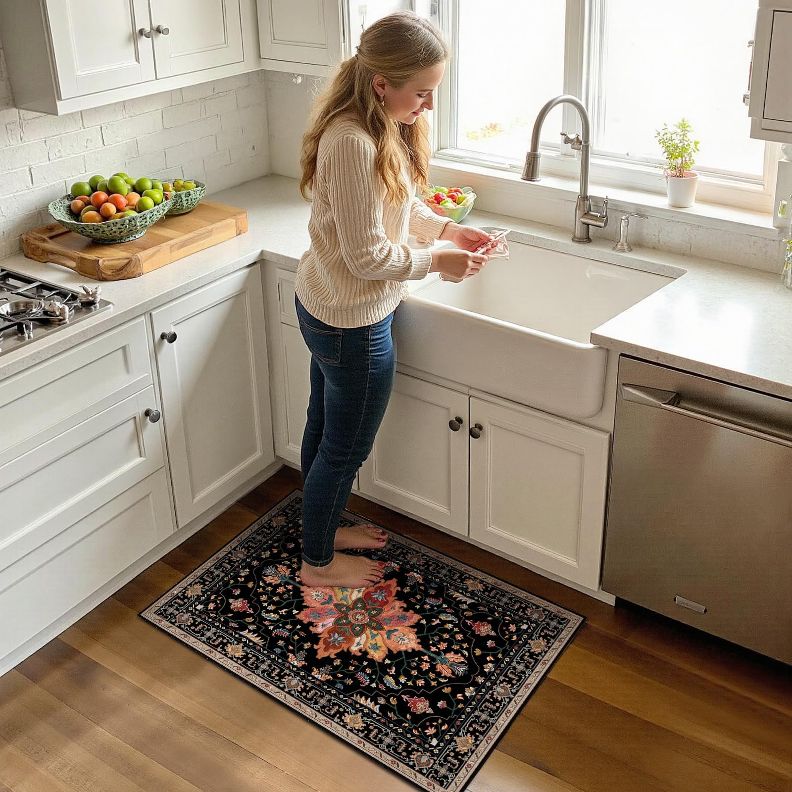 RELEANY machine washable rug for quick, effortless cleanup