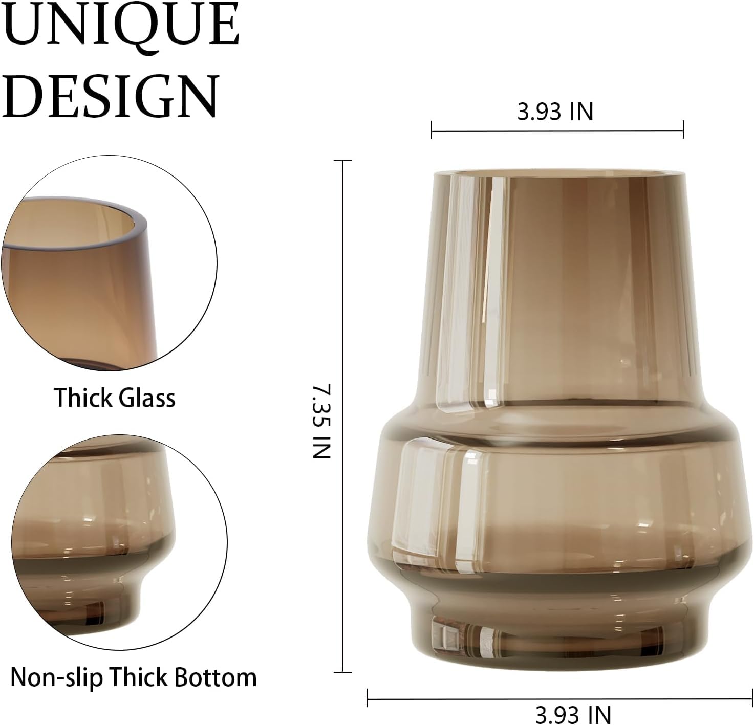 Relexome amber vase in living room setting enhances modern decor