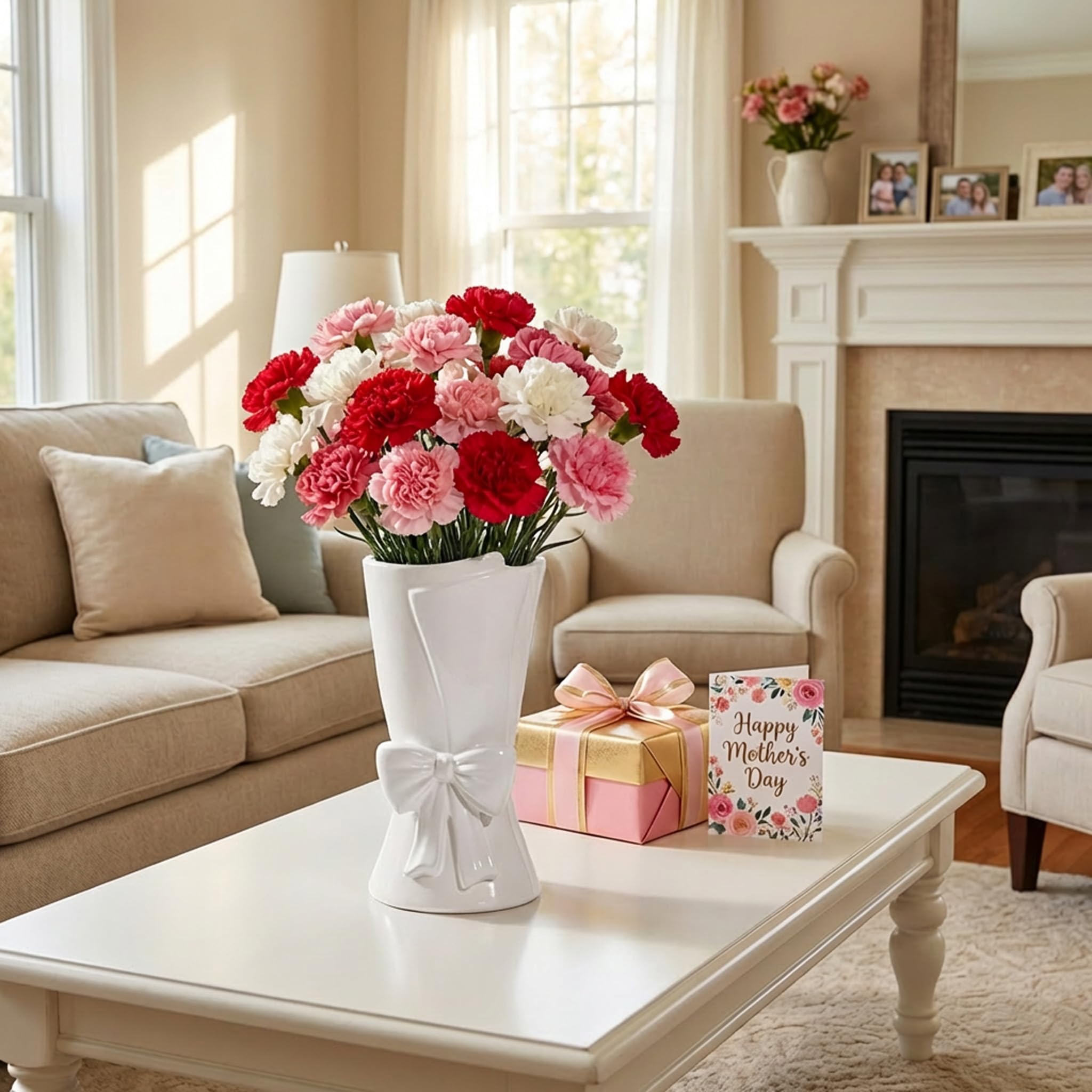 Relexome bow vase as a centerpiece on dining or coffee tables