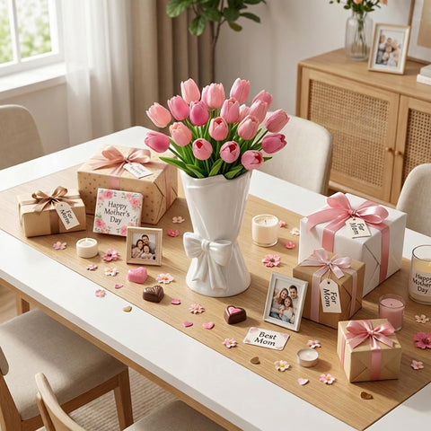 Relexome bow vase suited for weddings or baby showers with elegant florals
