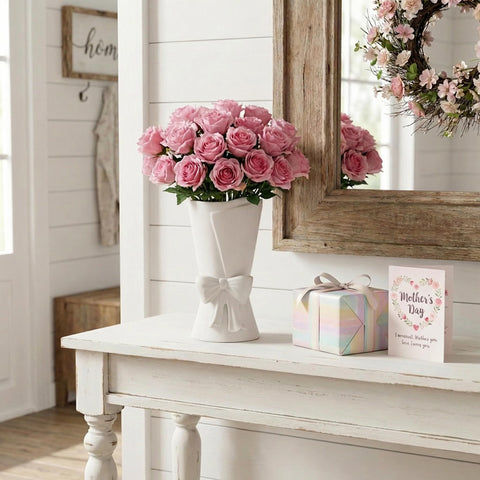 Relexome handcrafted porcelain vase with a matte frosted finish.