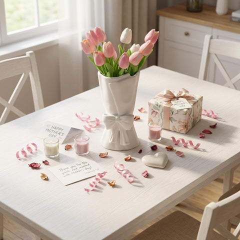 Relexome minimalist Nordic bow vase blends with diverse decor.