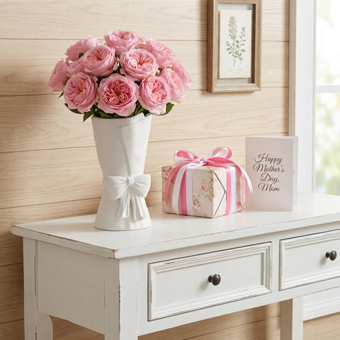 Relexome multi-purpose vase for greenery, dried stems, or water.