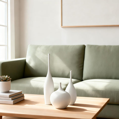 Relexome vase mantel display enhances modern farmhouse vibe.