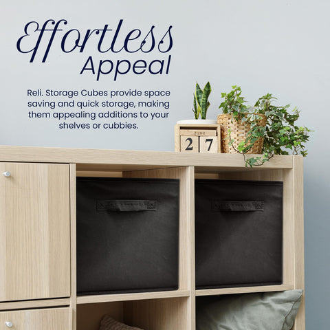 Reli 11-inch cube folded flat demonstrates space-saving versatility for small spaces.