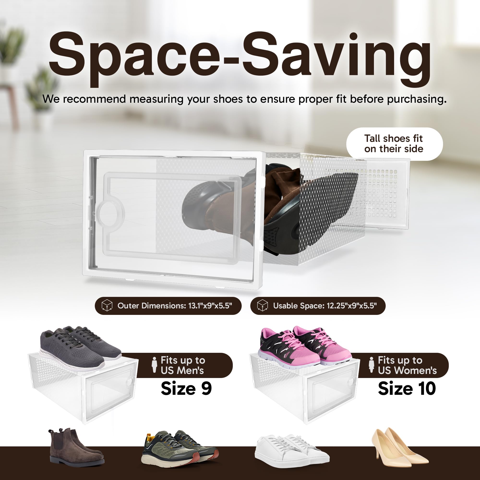 Reli interlocking-clasps keep boxes stable and rack-ready on any shelf.