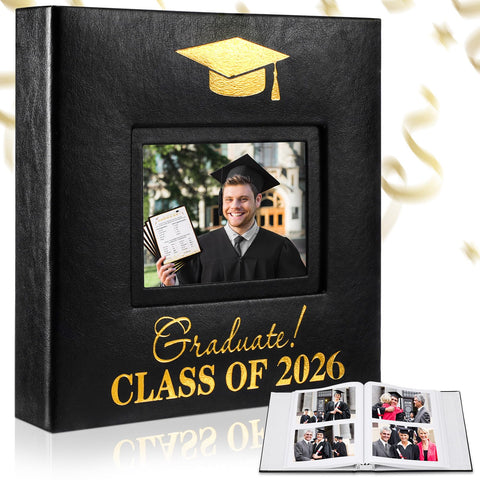 ReliThick photo album front window with 2026 graduation design for a personalized keepsake