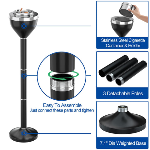 RELIANCER detachable cigarette container used as tabletop ashtray