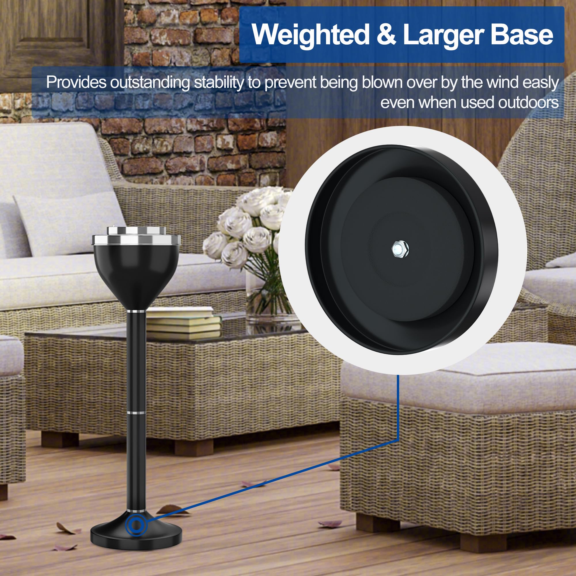 RELIANCER large capacity ashtray holds up to 50 butts