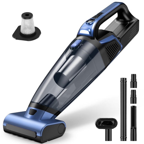 RELIDOL cordless blue pet vacuum for quick pet hair cleanup at home and in the car.