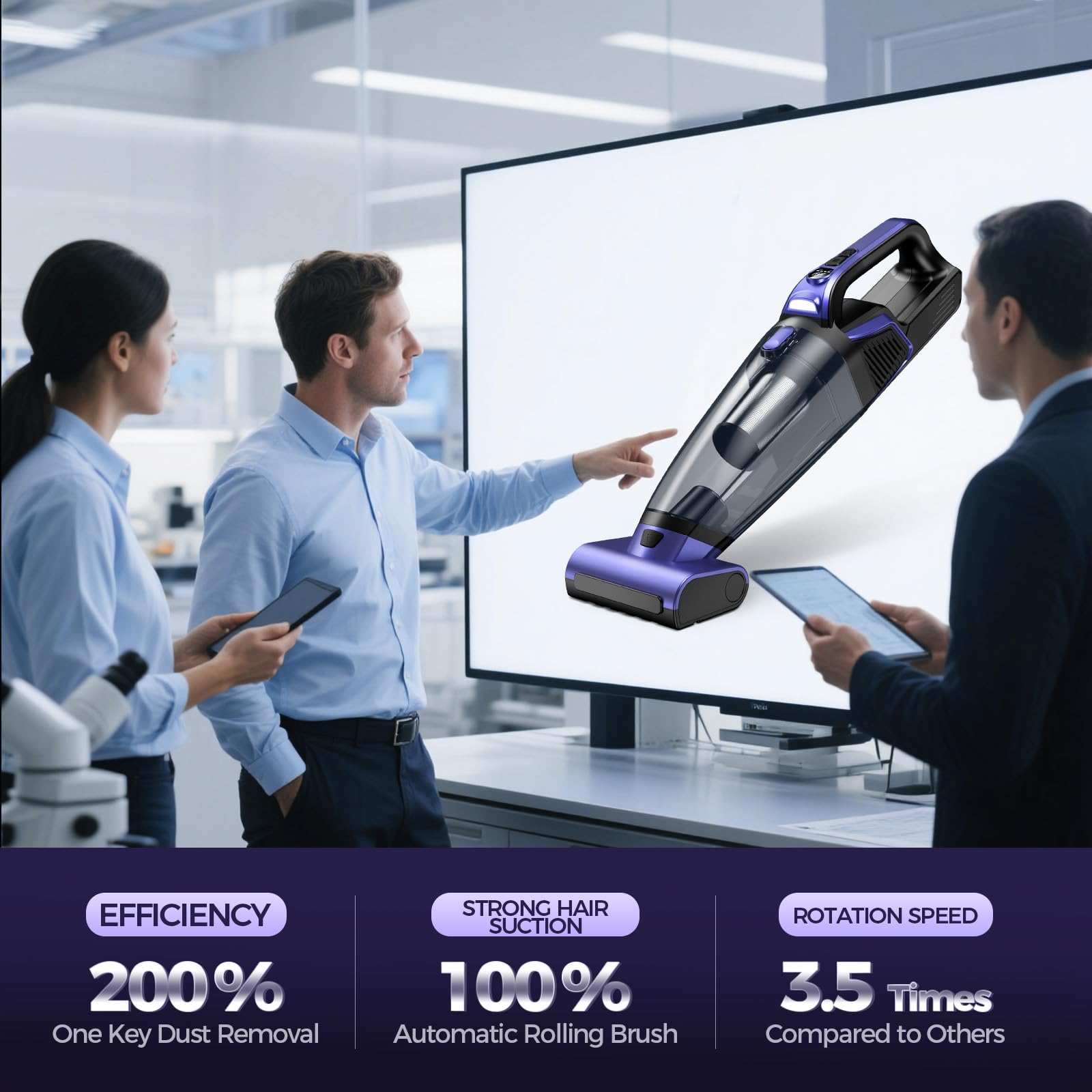 RELIDOL VC038S 20000Pa suction captures hair and dust quickly