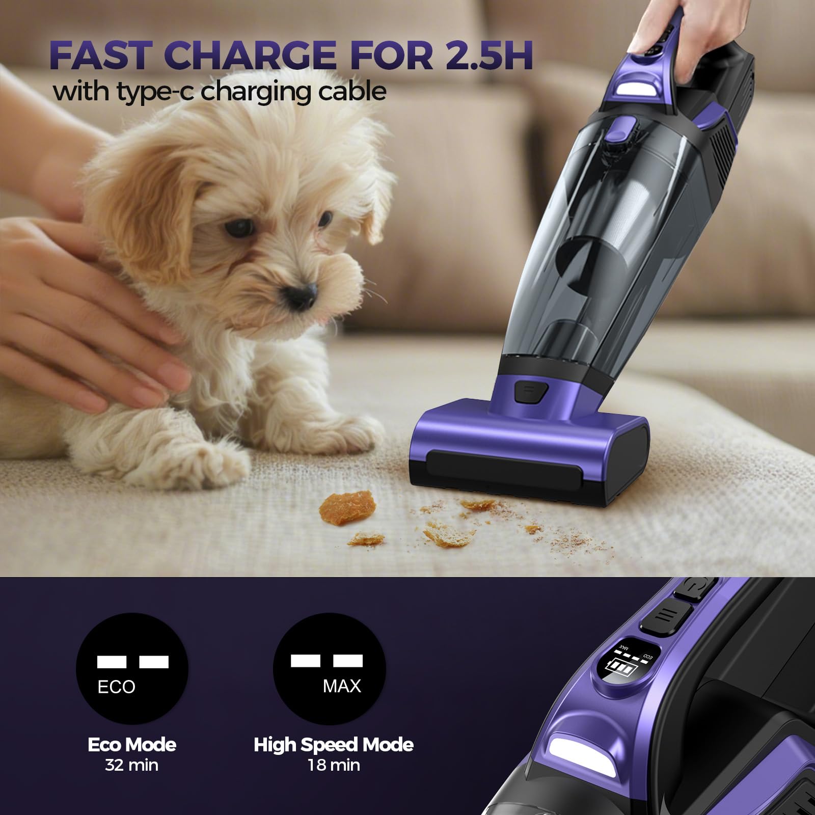 RELIDOL VC038S Type-C charging for fast recharging