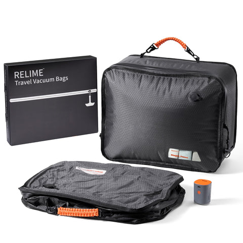 Relime Apex 2Medium+Pump bags open for easy loading and organization.