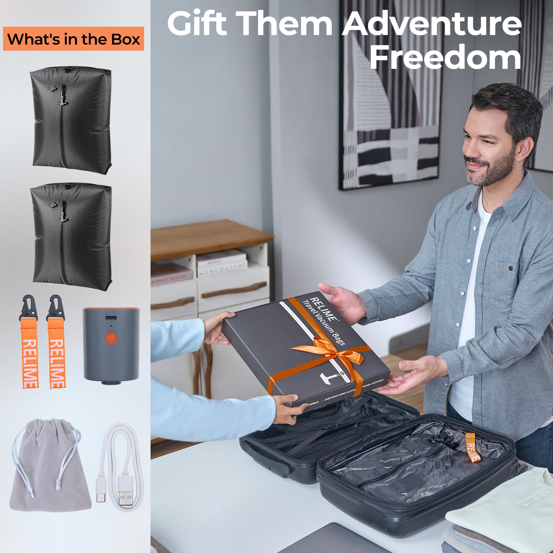 Relime compression bags suitable for cruises, camping, and backpacking adventures.