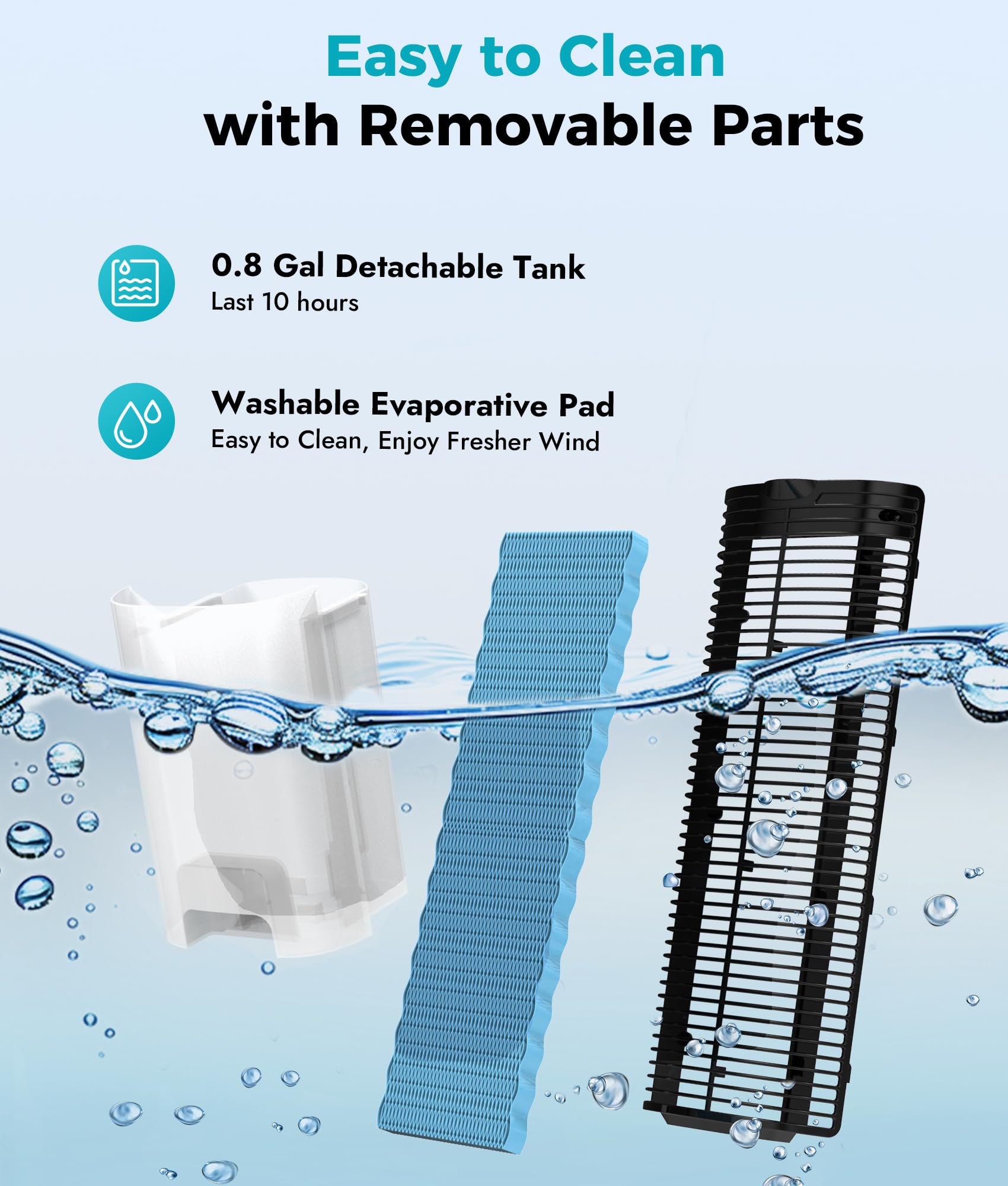 Rellytech evaporative air cooler portable and lightweight with carrying handle.