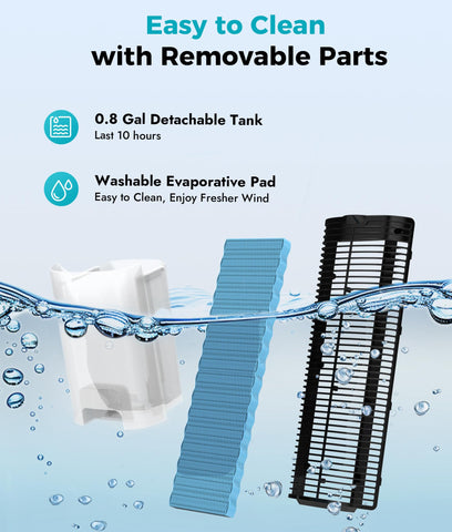 Rellytech evaporative air cooler portable and lightweight with carrying handle.