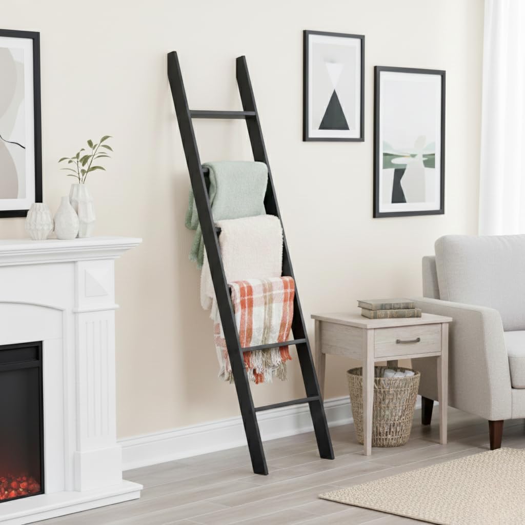 RELODECOR blanket ladder rustic decor idea for living room