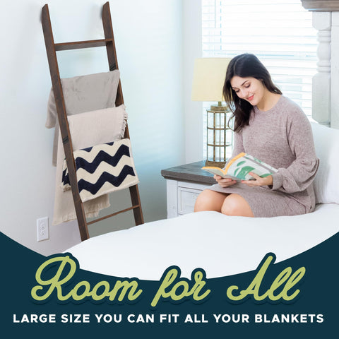 RELODECOR Quilt Rack solution keeps throws neatly within reach.