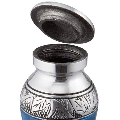 Reminded velvet drawstring bag protects urn exterior when stored